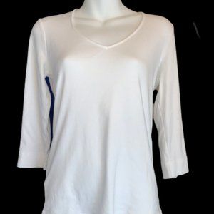 EUC Ann Taylor 3/4 length sleeve shirt white sz M